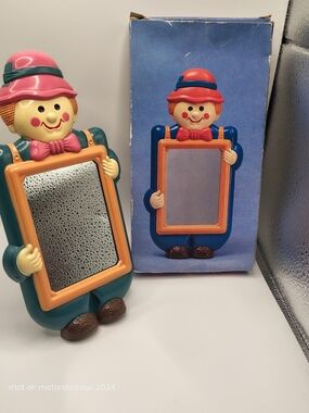 Vintage 1980s Funny Face Mirror Kiddy Wall Decor Plastic Toy Box #27140